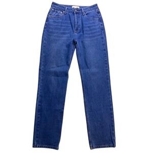 Liyan McAteer Straight Leg Jeans Women 27 Blue High Rise Denim Casual Button Fly